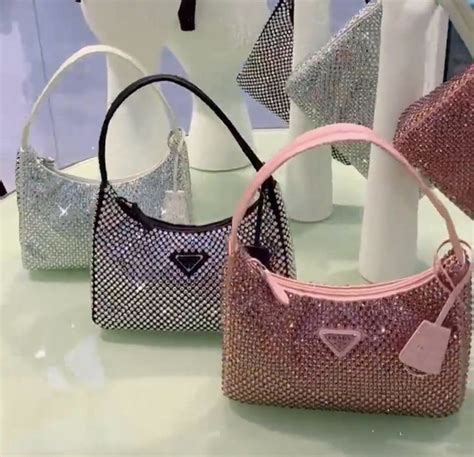 prada bags glitter|rhinestone prada bag.